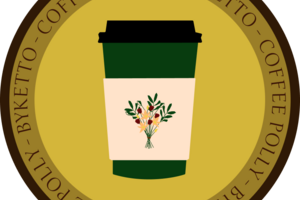 Логотип для кофейни с цветочным Coffee Polly Byketto