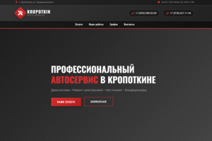 Сайт визитка для автосервиса