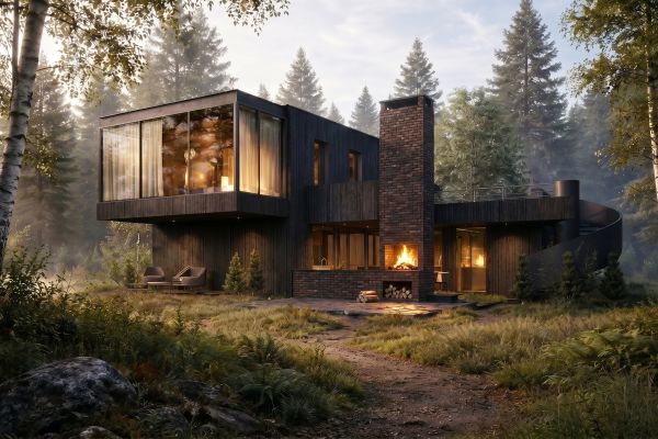 Дом в русском стиле для поселка