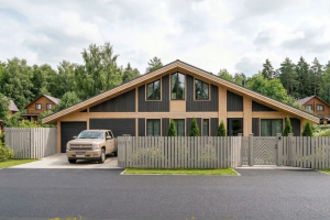 Проект компактного загородного дома по каркасной технологии (Подмосковье)