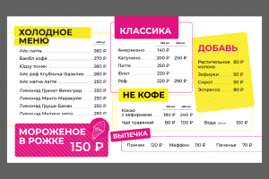 Дизайн меню для кофейни на экран