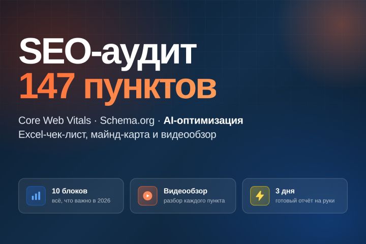Технический SEO-аудит сайта 147 пунктов, Core Web Vitals, отчёт + видео