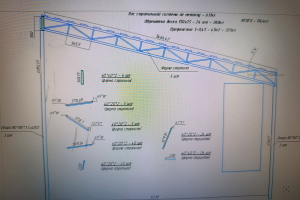 Разработка КД навеса для террасы 6×5 м из металлических ферм под металлочерепицу