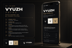 VYUZH PRIME — презентационный сайт для передачи логотипа и бренд-пакета.