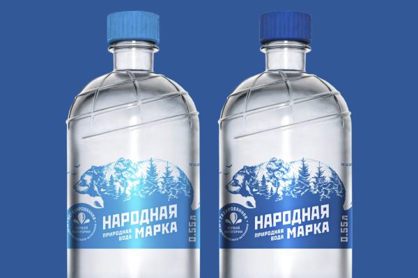 Редизайн этикеткок для бутылизированной воды "Народная Марка"