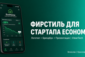 Фирменный стиль для стартапа EcoHome: Логотип + Брендбук + Презентация