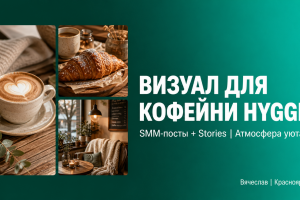 SMM-визуал для кофейни Hygge Coffee: Посты + Stories + Атмосфера