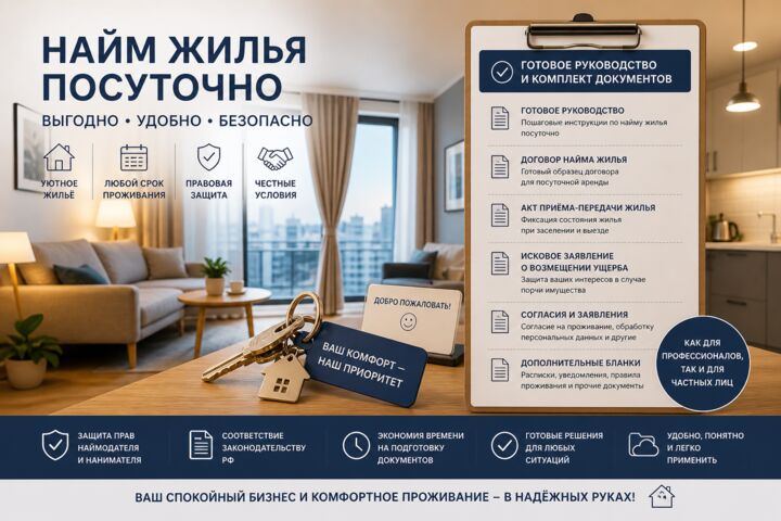 Готовый пакет документов по сдачи жилья посуточно