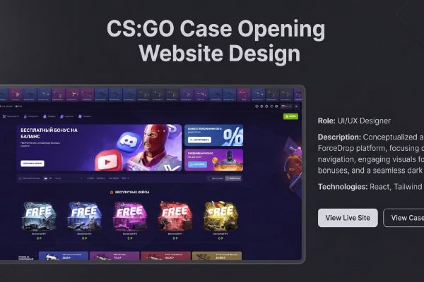 Рестайлинг и адаптивный дизайн сайта для открытия кейсов с игровыми скинами CS:GO