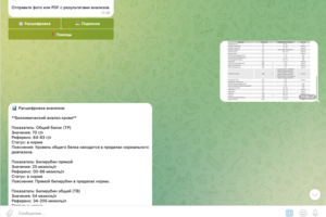 Telegram-бот для расшифровки медицинских анализов — @Medforyou1bot
