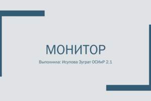 Дизайн презентации «Монитор: устройство и характеристики»