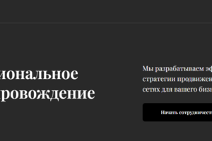 Разработка сайта для услуг SMM-сопровождения и продвижения в соцсетях