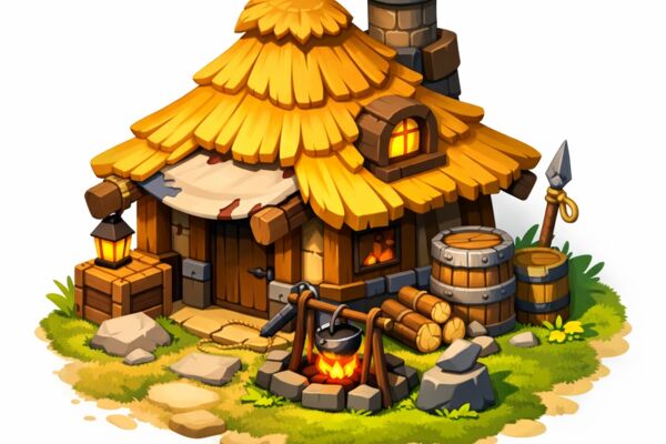 3D-модели стилизованных зданий для игры в стиле Krosmaster Arena