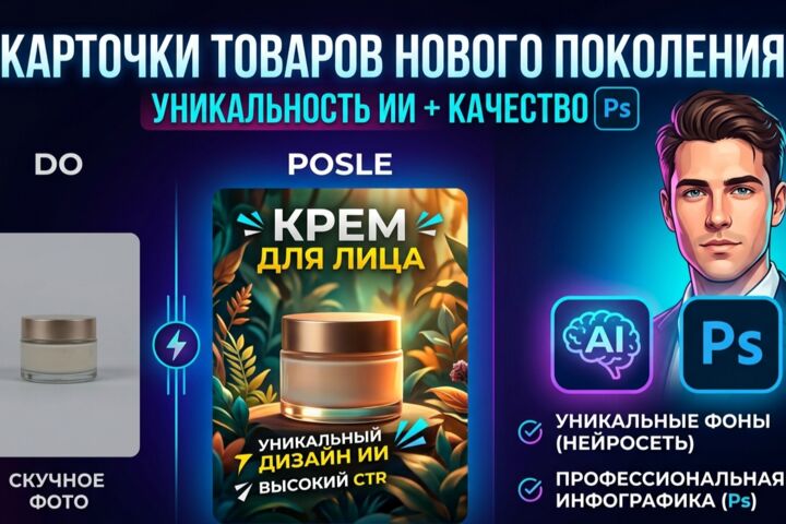 Создание карточек товаров.