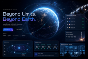 Infinity Space Agency — футуристичный концепт сайта для space-tech компании