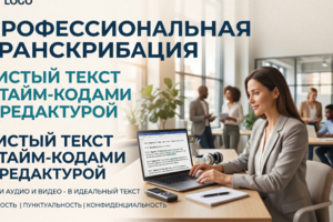 Профессиональная транскрибация чистый текст с тайм кодами и редактурой