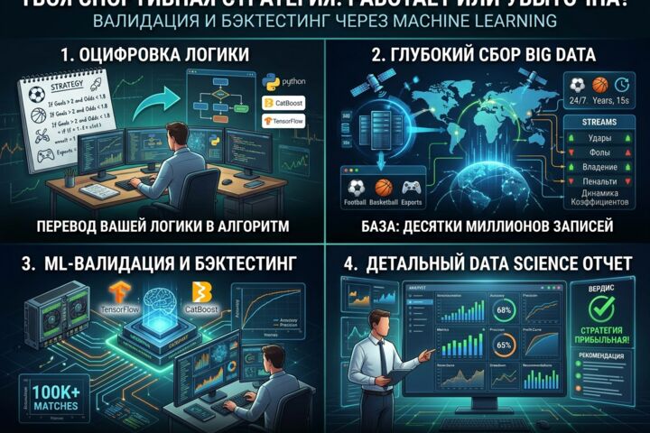 Глубокий ML-анализ и валидация стратегий прогнозирования спортивных событий