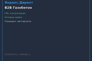 Контекстная реклама для производства газобетона — B2B лидогенерация