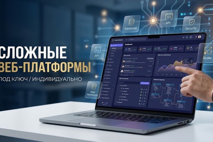 Разработка сложных веб-платформ и функциональных систем под ключ.