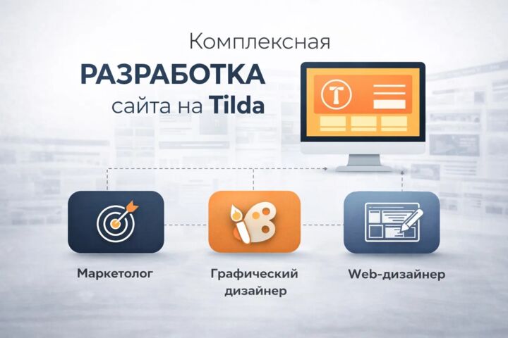 Комплексная разработка сайта на Tilda (маркетолог + графический дизайнер + веб)
