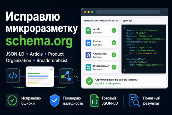 Настрою микроразметку schema.org на сайте