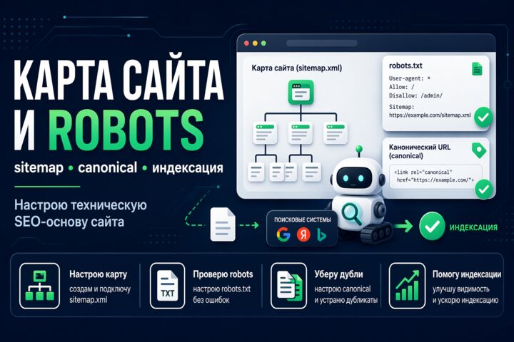 Настрою карту сайта, robots и canonical