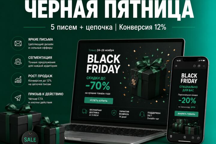Email-рассылки: цепочки писем, которые продают. Конверсия 12%.