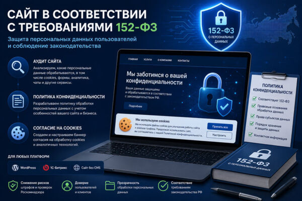 Доработка сайта в соответствии с требованиями 152-ФЗ о персональных данных