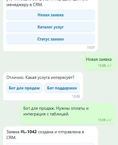 Разработка Telegram-бота любой сложности