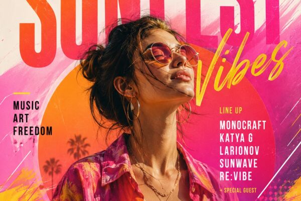 Sunset Vibes — Summer Festival Poster