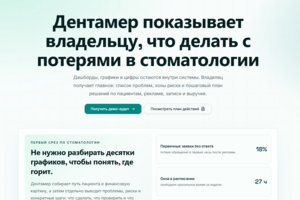 Лендинг Dentamer - SaaS для стоматологических клиник