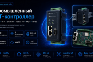 Промышленный IoT-контроллер для шкафов автоматики и DIN-монтажа
