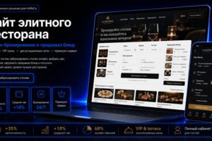 Сайт элитного ресторана с онлайн‑бронированием столиков и предварительным заказом блюд