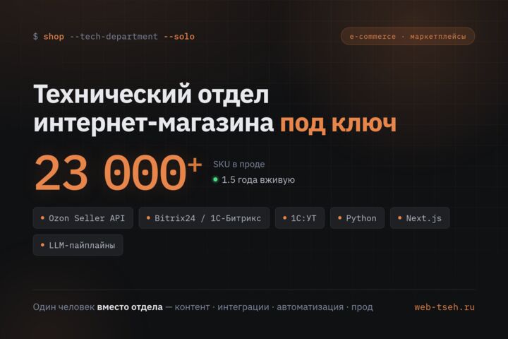 Технический отдел интернет-магазина под ключ — вместо штата