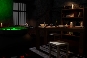 Alchemy Table — stylized 3D prop