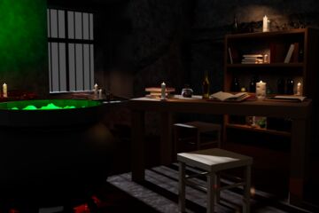 Alchemy Table — stylized 3D prop