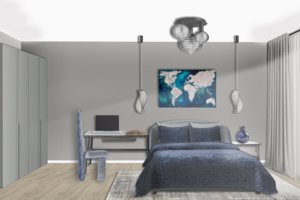 3D коллаж однокомнатной квартиры для мужчины
