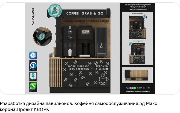 Проектирование мебели для кофейни в интерьере