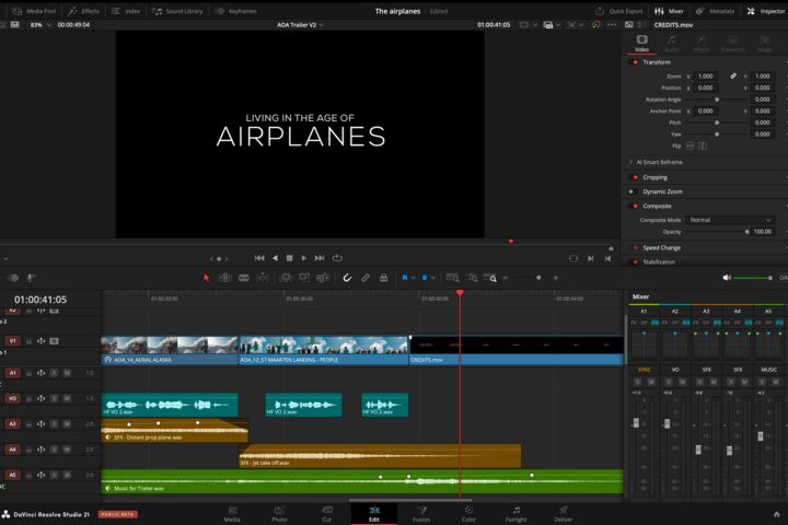 Монтаж видео и цветокоррекция в DaVinci Resolve Studio