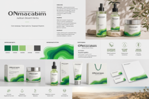 Разработка фирменного стиля для ONmacabim — бренда профессиональной израильской косметики
