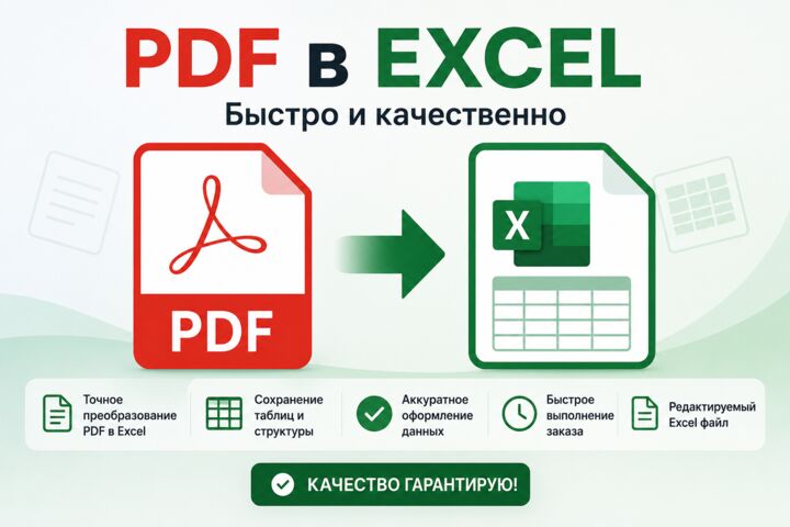 Работа с PDF, Word и Excel документами
