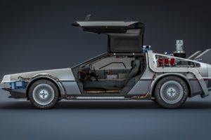 3D-модель DeLorean Time Machine (полностью детализированный автомобиль с проводкой, реактором и освещением) для игр и рекламы