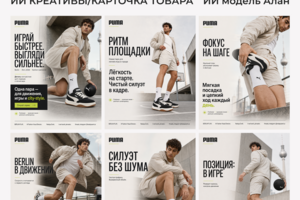 AI-визуал уровня рекламной кампании для спортивного бренда