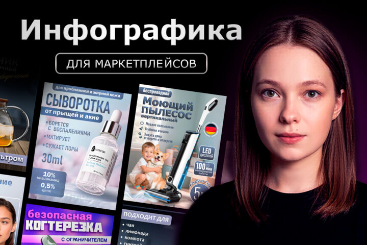 Профессиональный дизайн карточек для маркетплейсов
