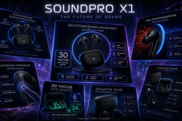 SoundPro X1 TWS — Неоновые технологии