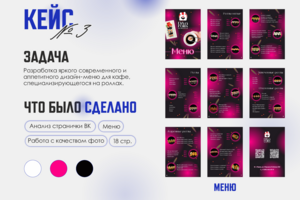 Меню для кафе