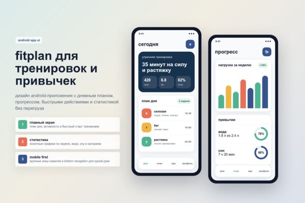 fitplan - android-приложение тренировок и привычек