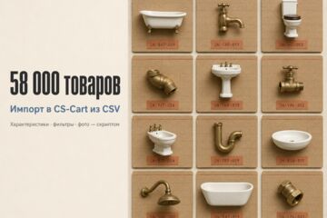 Импорт каталога 58 000 товаров в CS-Cart из CSV: характеристики, фильтры, фото — скриптом