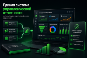 Построил управленческую отчетность для контроля продаж, маркетинга и финансов.
