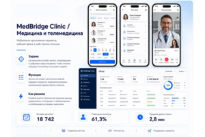 MedBridge Clinic Мобильное приложение пациента, кабинет врача и web-панель клиники.